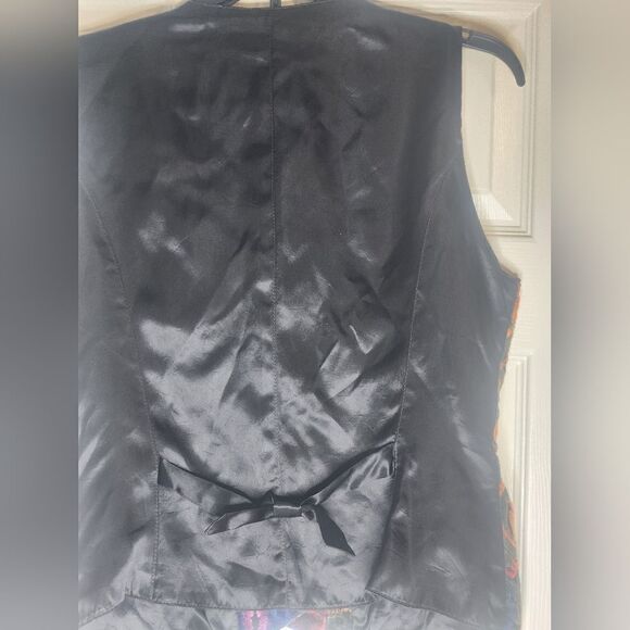 Therese Baumarie PARIS S/M Multicolor Floral Velvet Floral Buttons Women's Vest - Picture 8 of 9